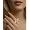 Melhill Antiqued Crystal Ring for Women Rhinestones Gemstones 18k Gold-Plated