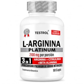 Arginina Platinum 2100mg por porción | L Arginina + L Citrulina + Beta Alanina | Pre Workout | Pre Entreno sin Cafeina | Precursor de Oxido Nítrico | 