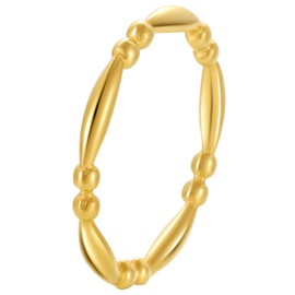 JewelryWe 2mm Simple Plain Ring Band Gold Plated Stainless Steel Wedding Bands Anniversary Rings for Women Girls