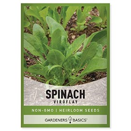 Spinach Seeds for Planting (Viroflay) is A Great Heirloom, Non-GMO Vegetable Variety- Great for Indoor,Outdoor and Hydroponics Gardening by Gardeners Basics