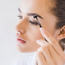 CustomyLife 24 Pack Eyebrow Trimmer Razors, Stainless Steel Face Razors Shaver Eye Brow Shapers Black Precision Facial Hair Removal Tool for Makeup Women Men