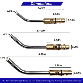 A3 A5 A8 Air Acetylene Torch Tip Set, Acetylene Turbo Torch Tips, 3/16" 1/4" 5/16" Tip Size for TurboTorch Acetylene Tip Kit, Manual Lighting, Quick Connect, Removable Orifice Screw