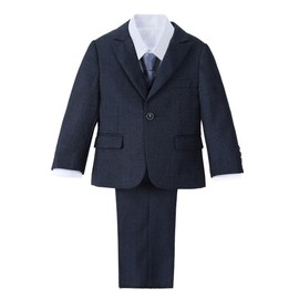 Lito Angels Little Kids Boys Navy Tuxedo Suits & Blazers Formal Dress Wear Wedding Outfit 5 Piece Set Age 6-7 Year (Tag Number 07)