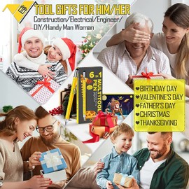 Gifts for Men on Fathers Day Dad Gifts from Daughter Wife Son Kid, Multitool Pen Construction Tools,Unique Cool Birthday Men Gifts Ideas for Him Guy Dad Husband,Gadget Gift for Engineer Woodworkers