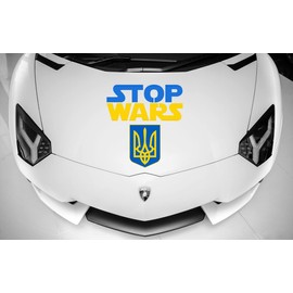 Ukraine Flag car Decal Support Ukraine Flag for Cars, Ukraine Bumper Sticker Motivation Slogan Die-Cut Vinyl Sticker Decal, Blue and Yellow Ukrainian Flag car Sticker for Truck SUV and Vans