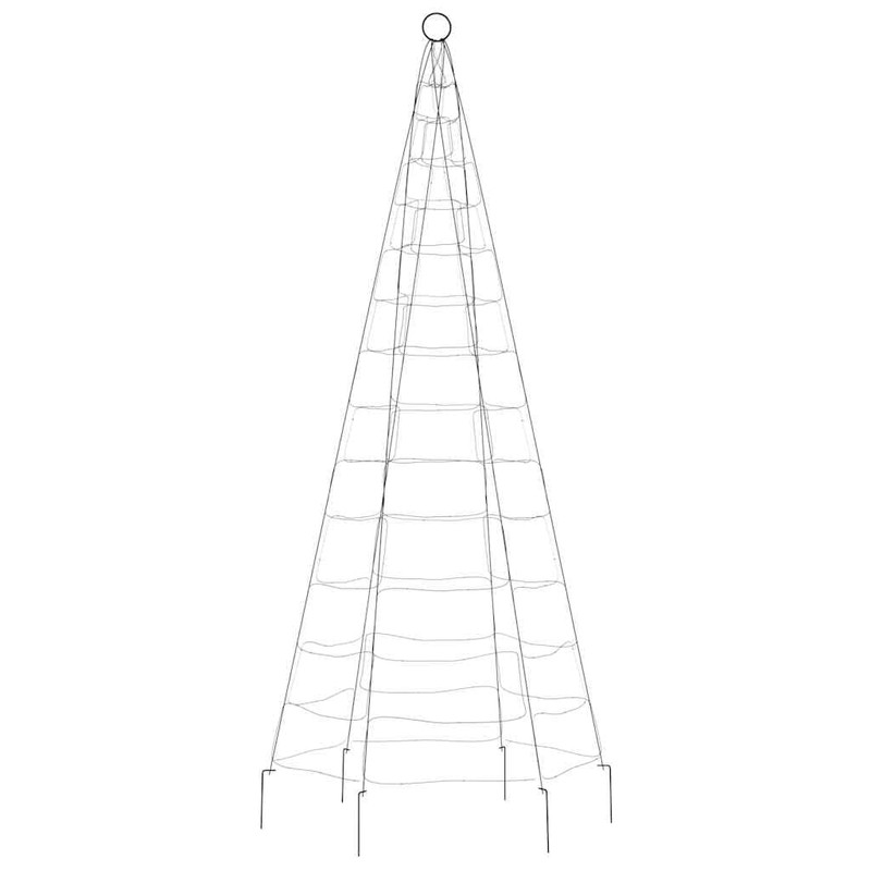 vidaXL LED Christmas Tree for Flagpole, 200 LEDs, Warm White,