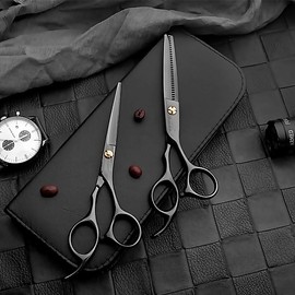 Puevo Hairdressing Scissors Set Self Baby Hair Bangs Cut Thinning Charcoal Thinning Heating Beauty Scissors Haircut / 퓨에보 미용가위 세트 셀프 아기 머리 앞머리 커트 숱 숯 틴닝 히팅 미용 가위 헤어컷