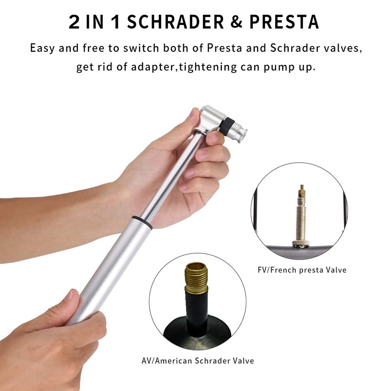 Mini Hand Bike Pump 300PSI Bicycle Tire Pump Portable Presta