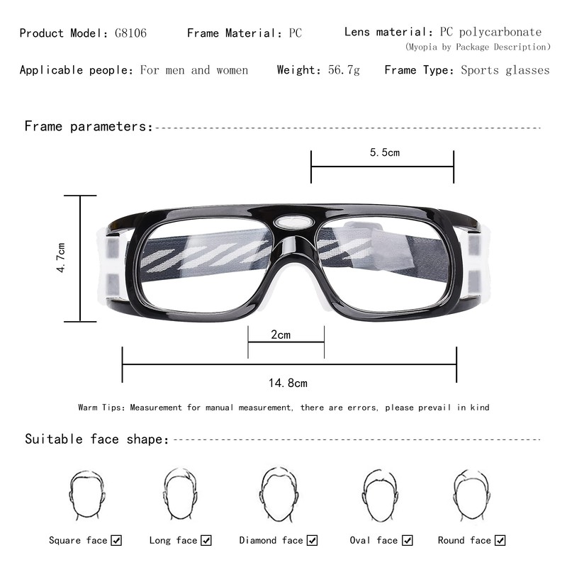 SooGree - anteojos de baloncesto antivaho protectoras para los ojos,