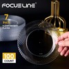 FOCUSLINE 7 Inch Clear Plastic Plates, 100 Count Disposable Heavy