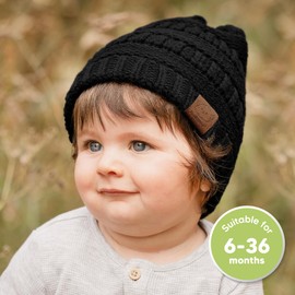 3-Pack Baby Beanies for Boys, Girls - Stretchy Knit Baby Hats, Cute Newborn & Toddler Winter Hat, Soft & Warm Infant Beanie 6-36 Months (Urban, M)