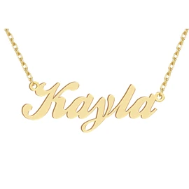 18k Gold Plated Kayla Name Pendant Necklace Nameplate Necklaces Womens Stainless Steel Graduation Mother Jewelry