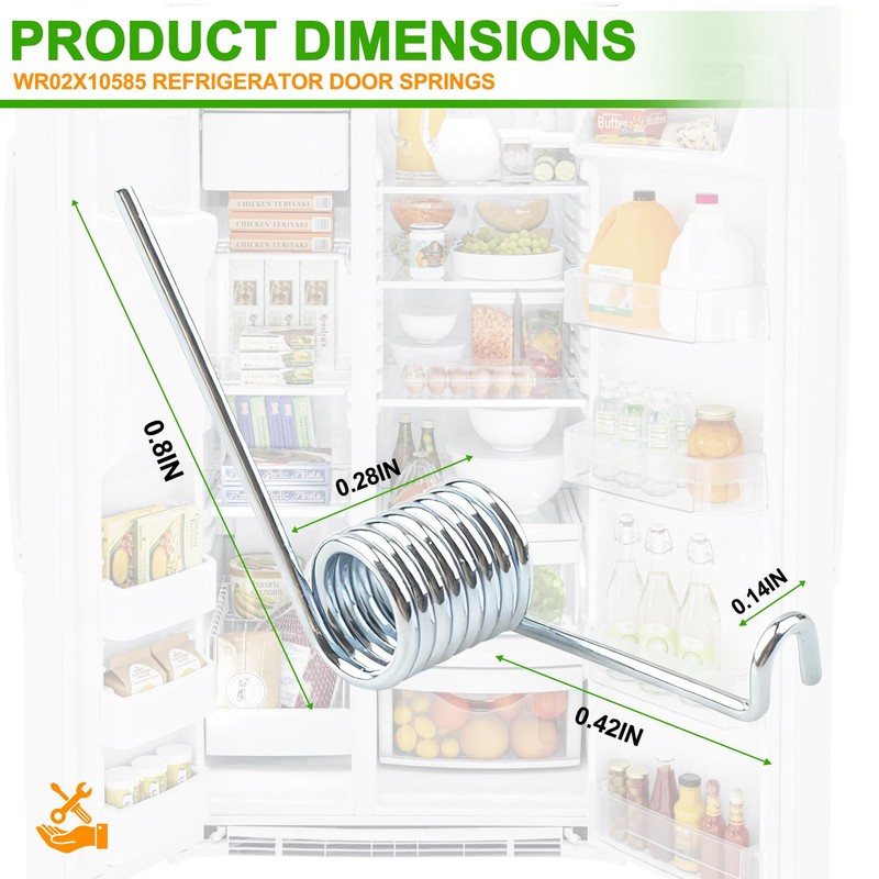 4-Pack WR02X10585CM Refrigerator Door Spring for GE Refrigerators