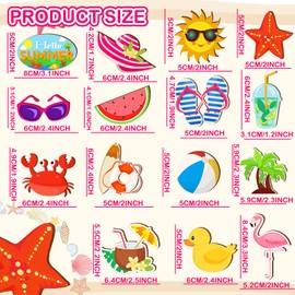 30 Pcs Summer Wood Hanging Ornaments Beach Wooden Slices Coconut Pendant Tags Hanging Decoration with String Summer Tree Ornament for Luau Party Supplies Hawaiian Party Decorations, 15 Styles