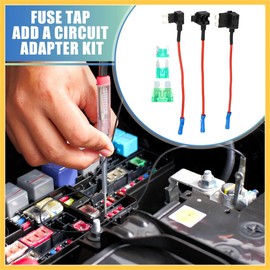 REPAIROCK 1 Set Universal 3pcs Car Fuse Tap Add a Circuit Adapter 12V with 3pcs 30A Standard Mini Low Profile Mini Blade Type Fuse Auto Replacement Parts