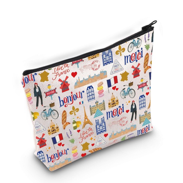 BLUPARK Paris Makeup Bag France Collage Bags Cute Paris Sightseeing