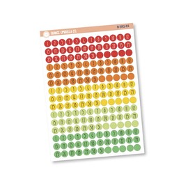 Date Dots - 5 Months Planner Stickers | Circle FC12 Print | B-582-R1