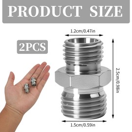 2 Pcs Hydraulic Adapter Fittings M14 to M16, Compatible with Mini Excavator Threaded Design for Easy Installation