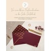 JoliCoon 3 Envelopes A6 Dark Red with Gold Foil and