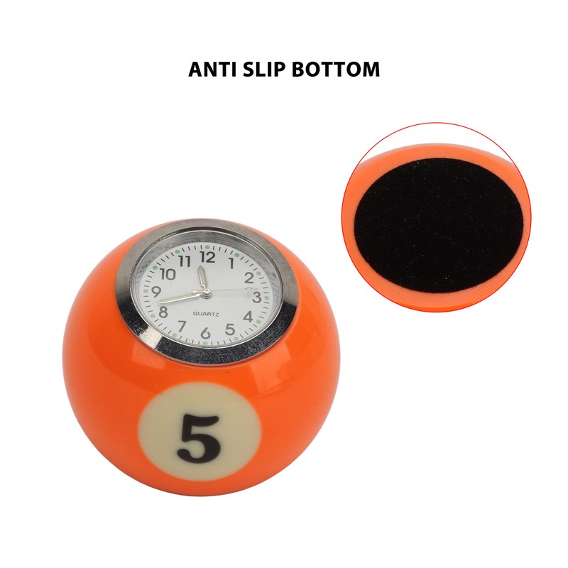 Ball Shape Table Clock Billiards Ball Clock Resin Accurate Decorative