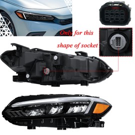 Micarun 8 Wires LED Light Headlamp Headlight Connector Fit for Honda Civic 2016-2023 Honda Pilot 2016-2021 Pigtail Plug Wire Harness 6181-6850