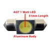 AGT Red 31mm LED Dome Map Light Interior Festoon Bulb