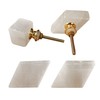 AMOYSTONE 4Pack White Drawer Knobs Natural Selenite Stone Dresser Knobs