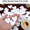 YKEBVPW 100PCS Wooden Hearts for Wedding Guest Book Small White