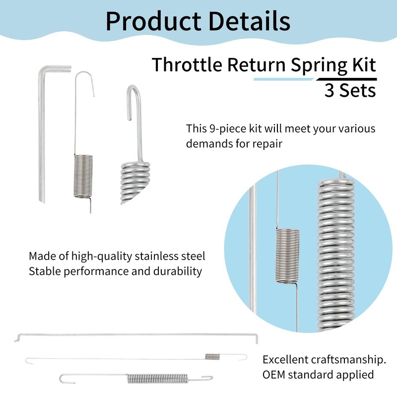3 Sets Throttle Return Spring Linkage Kit 188F190F,Compatible with Honda