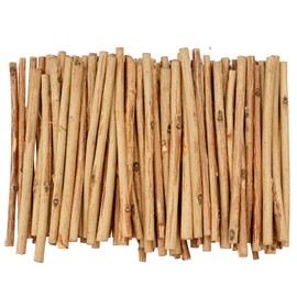 DLUSZERT Pack of 120 Wooden Sticks for Crafts, 10 cm Wooden Block Sticks 0.3-0.5 cm in Diameter, Natural Wooden Sticks Wood Log Sticks, Branches Wooden Sticks for DIY Crafts DIY Props (Wood Colour)