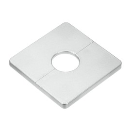 M METERXITY 1-Pack Wall Split Flange, ABS Square Self-Adhesive Escutcheon Plate Cover Buckle for 25 mm/0.98 in Dia Pipe Accessories/Floor/Ceiling, Plumbing Cover Plates [Silver,7mm/0.28in H]