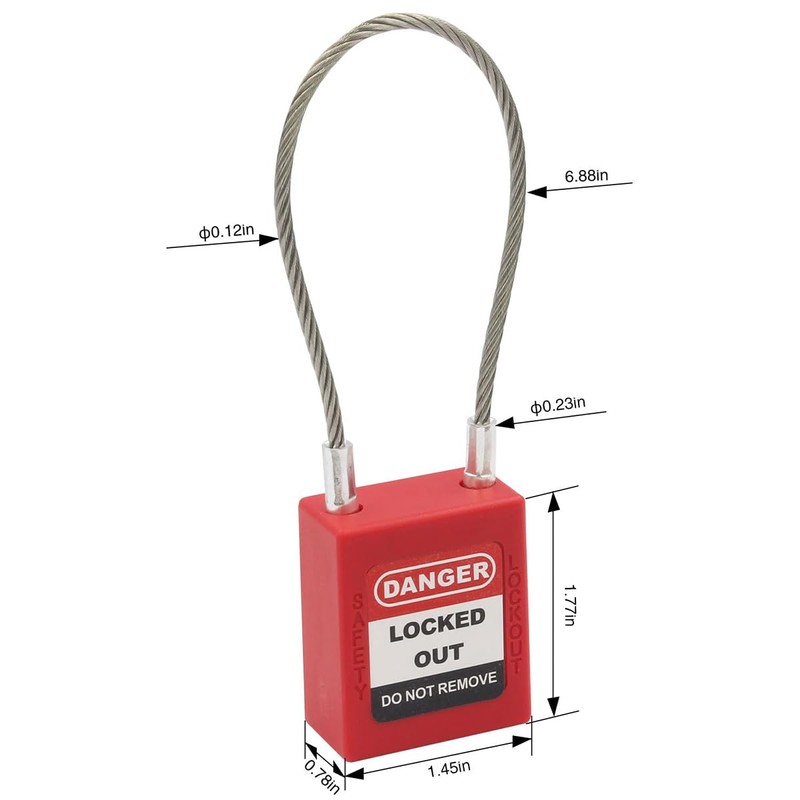 Tiardey Generic Stainless Steel Cable Padlock Lockout Isolation Lock Security