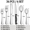 36 Pcs Silverware Set with Steak Knives Service for 6,Stainless