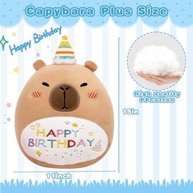 14" Capybara Soft Plush Stuffed Animal Pillow Cute Capybara Toy Gift for Kids Boys Girls