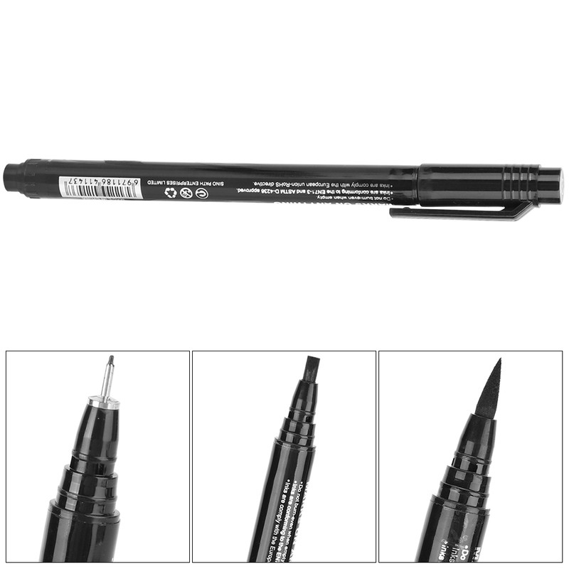 12pcs Micron Liner Fine Tip Marker Pen Black Water Based