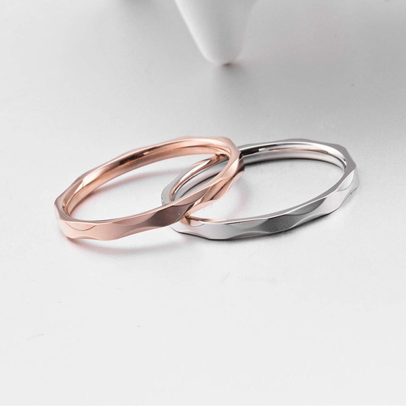 083 Base Women's Ring Cut Ring Titanium 2mm 1.2g Pink