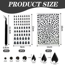 2 Round Diamond Stickers And 2 Drop-Shaped Diamond Stickers, With 1 Tweezer, Shiny Decorative Stickers, Can Be Used On Face, Nails, Clothing