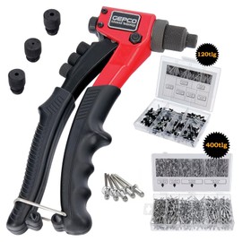 GEPCO Professional Blind Rivet Pliers Pop Rivet Pliers Set with 520-Piece Box (400 + 120 Blind Rivets)