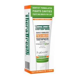 TheraBreath Fresh Breath Dentist Formulated Toothpaste, Mild Mint, 4 Ounce & TheraBreath Fresh Breath Mouthwash, Mild Mint, Alcohol-Free, 1 Liter