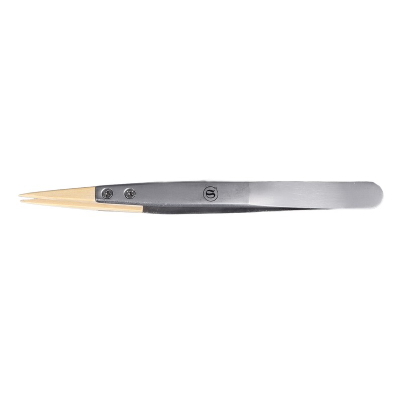 Anti Magnetic Tweezers with Replaceable Pointed Wooden Tips Watch Repair