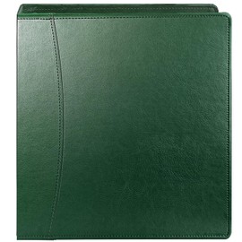 Beautyus Vintage Brown Leather 3-Ring Binder – 2-Inch Spine – Fits Letter-Size Paper (8.5" x 11") – Built-in Interior Pockets – File Folder Premium Business Organizer (Green, 2 Inch)
