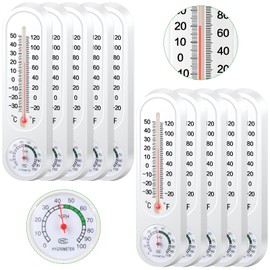 Leinuosen 3 Pcs Indoor Outdoor Wall Thermometer Humidity Meter Vertical Thermometer and Hygrometer Wireless Temperature Humidity Gauge Meter with Fahrenheit/Celsius for Patio Garden