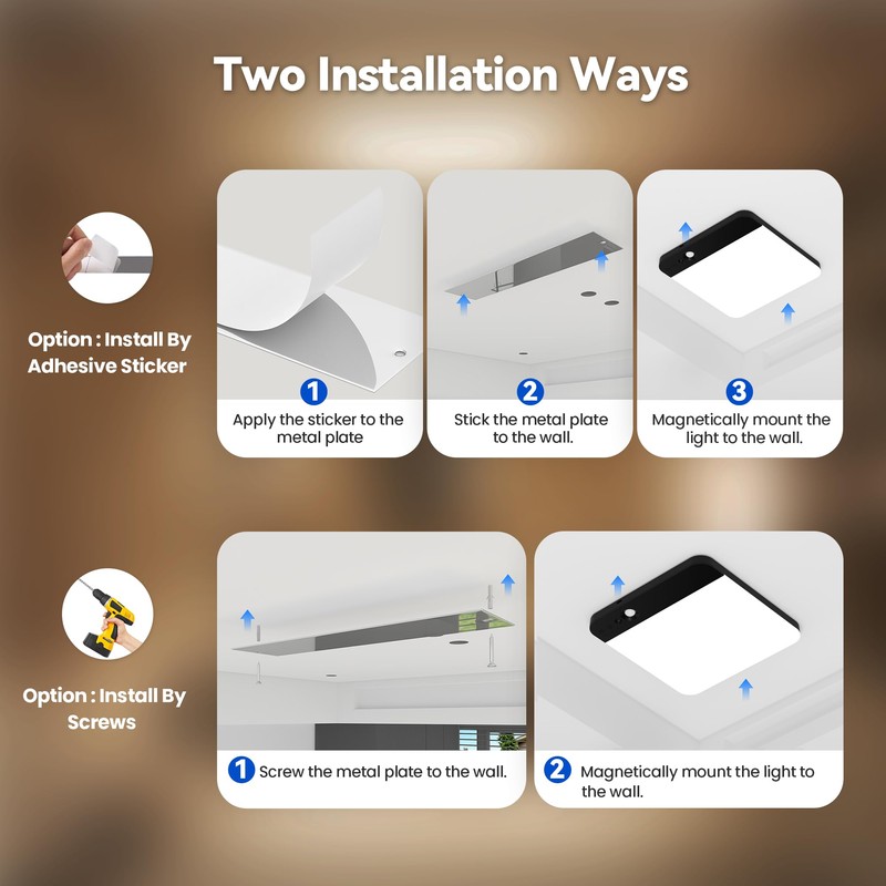 KINDEEP Rechargeable Motion Sensor Ceiling Light: Wireless Ceiling Light with
