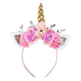 Love Sweety Unicorn Flower Crown Headband Animal Ear Headband (5# Pink)