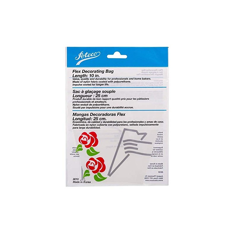 Ateco Flex Decorating Bag, Coated Nylon, 10-Inch, Reusable Baking Supply,