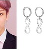 BTS Pierced Earrings, Unisex, Surgical Stainless Steel, Single Ear ∞,