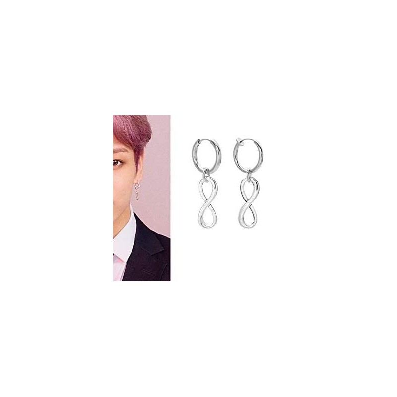 BTS Pierced Earrings, Unisex, Surgical Stainless Steel, Single Ear ∞,