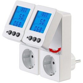 revolt Digital Ammeter: 2 Energy Cost Meter and Power Consumption Meter with Hinged (Electricity Meter Digital Socket, Digital Energy Cost Meter, Meter)