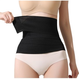 Waist Trainer for Women Lower Belly Fat, Belly Wrap Tummy Control Shapewear Corset Shapewear for Women, Faja Body Shaper, Black, Small