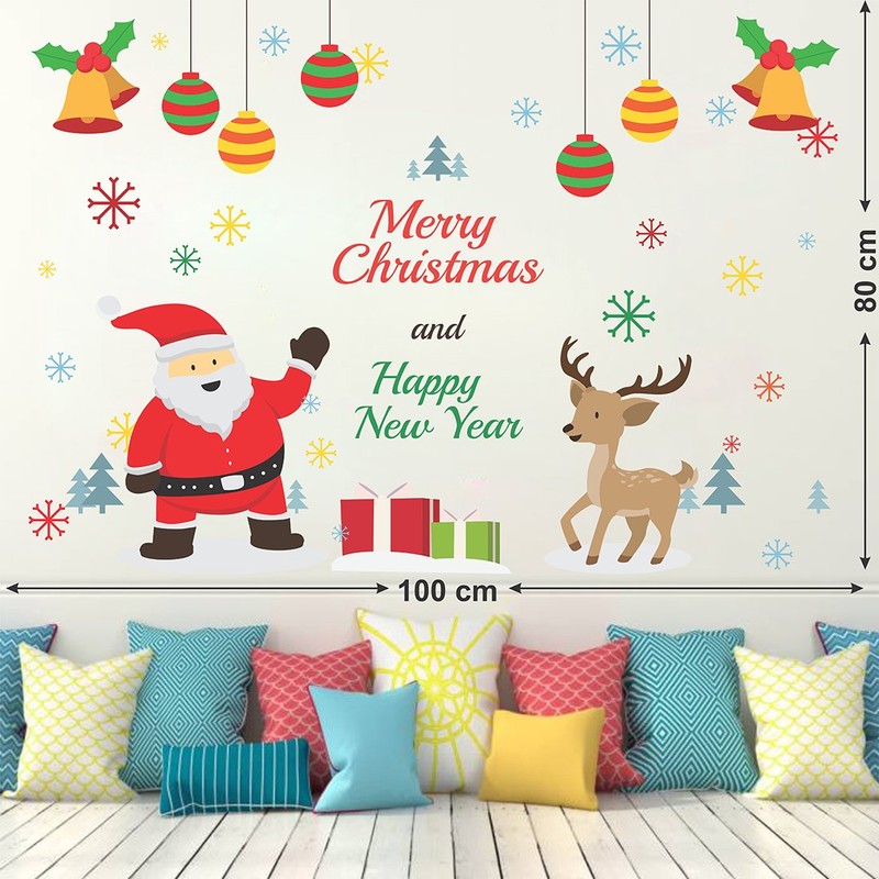 Wallstick Merry Christmas and Happy New Year wallstickers (Vinyl 100